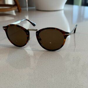 Persol Sunglasses Polarized PO3166S Tortoise Round